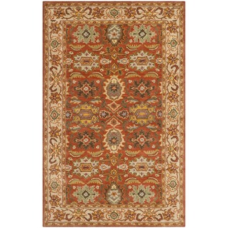 Safavieh Heritage Hand Tufted Runner Rug- Rust - Beige- 2 ft. 3 in. x 12 ft. HG734D-212